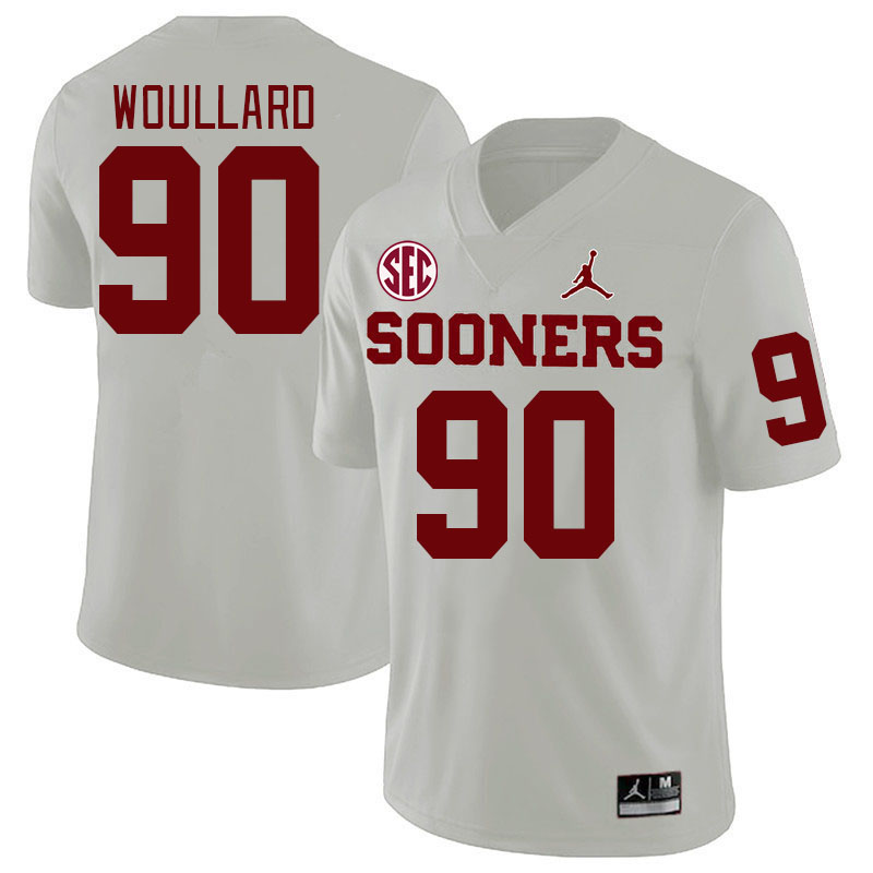 Men #90 Caiden Woullard Oklahoma Sooners 2024 SEC Conference College Football Jerseys-White